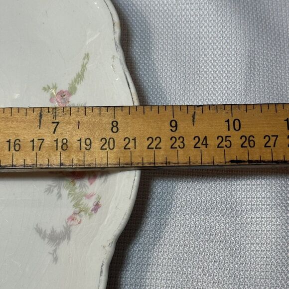 Homer Laughlin Hudson Vintage China Pink Floral Pattern Plate Trinket Dish *READ - Picture 9 of 10